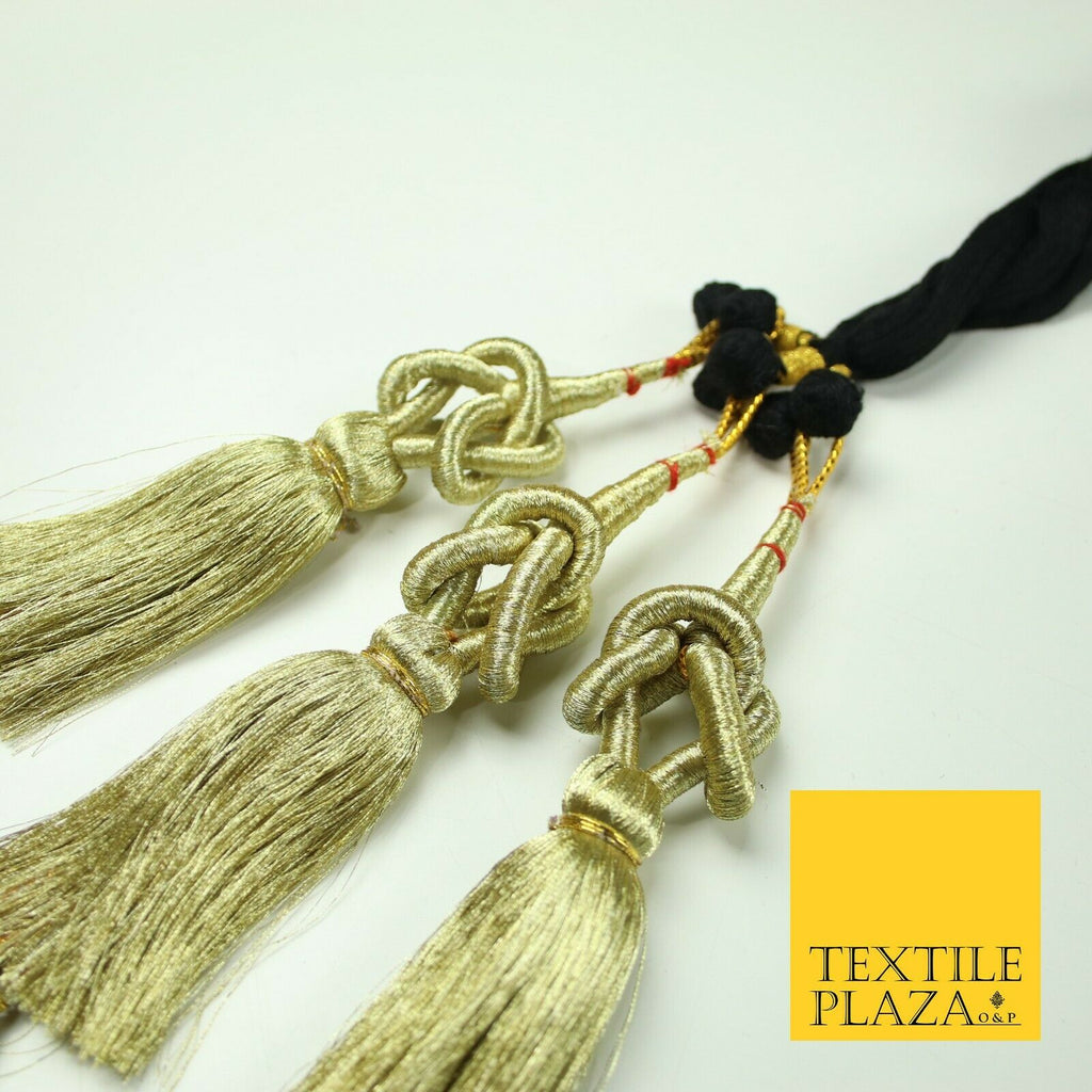GOLD Knot Parandi Paranda Indian Punjabi Tassels Mehndi Jago Hair Braid PR514
