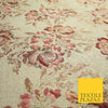 Dusty Pink Cream Ornate Mix Floral Swirls Metallic Textured Brocade Fabric 7173