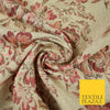 Dusty Pink Cream Ornate Mix Floral Swirls Metallic Textured Brocade Fabric 7173