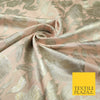 Light Peach Gold Wildflower Thistle Floral Metallic Textured Brocade Fabric 7162
