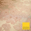Peach Gold Floral Cluster Corded Metallic Textured Brocade Jacquard Fabric 7159