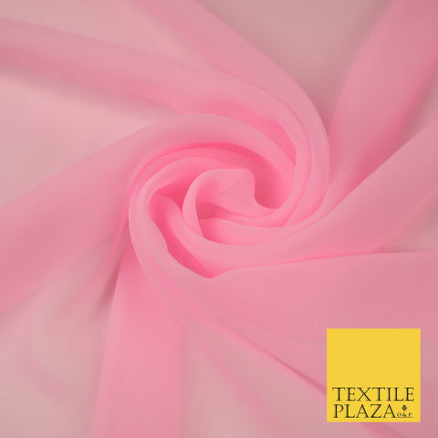PALE PINK Premium Plain Dyed Chiffon Fine Soft Georgette Sheer Dress Fabric 8314