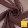 BROWN Premium Plain Dyed Chiffon Fine Soft Georgette Sheer Dress Fabric 8340