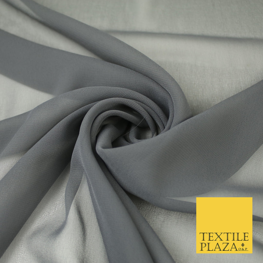 DARK GREY Premium Plain Dyed Chiffon Fine Soft Georgette Sheer Dress F O & P Birmingham DARK GREY Premium Plain Dyed Chiffon Fine Soft Georgette Sheer Dress F O & P Birmingham