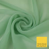 LAUREL GREEN Premium Plain Dyed Chiffon Fine Soft Georgette Sheer Dress Fabric 8367