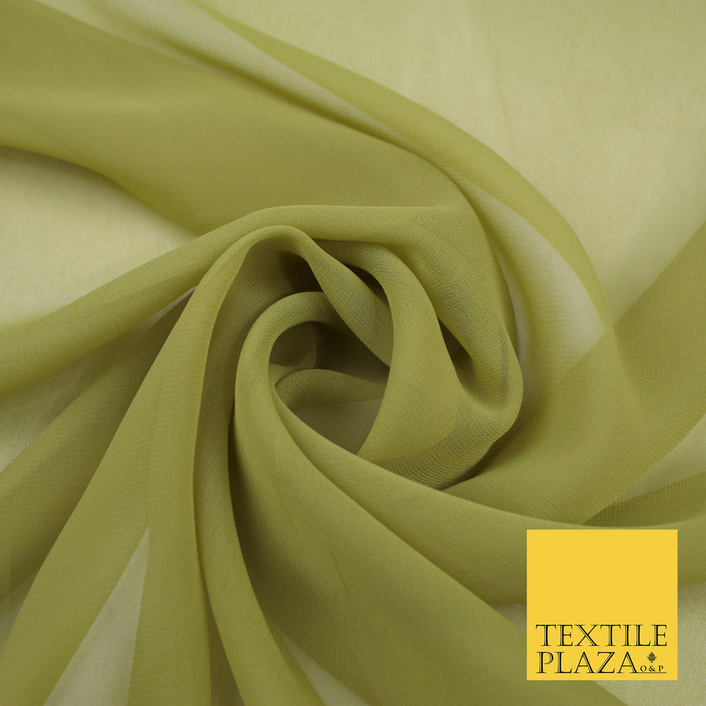 LIGHT OLIVE GREEN Premium Plain Dyed Chiffon Fine Soft Georgette Sheer O & P Birmingham LIGHT OLIVE GREEN Premium Plain Dyed Chiffon Fine Soft Georgette Sheer O & P Birmingham