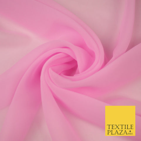 MAGENTA PINK Premium Plain Dyed Chiffon Fine Soft Georgette Sheer Dress Fabric 8318