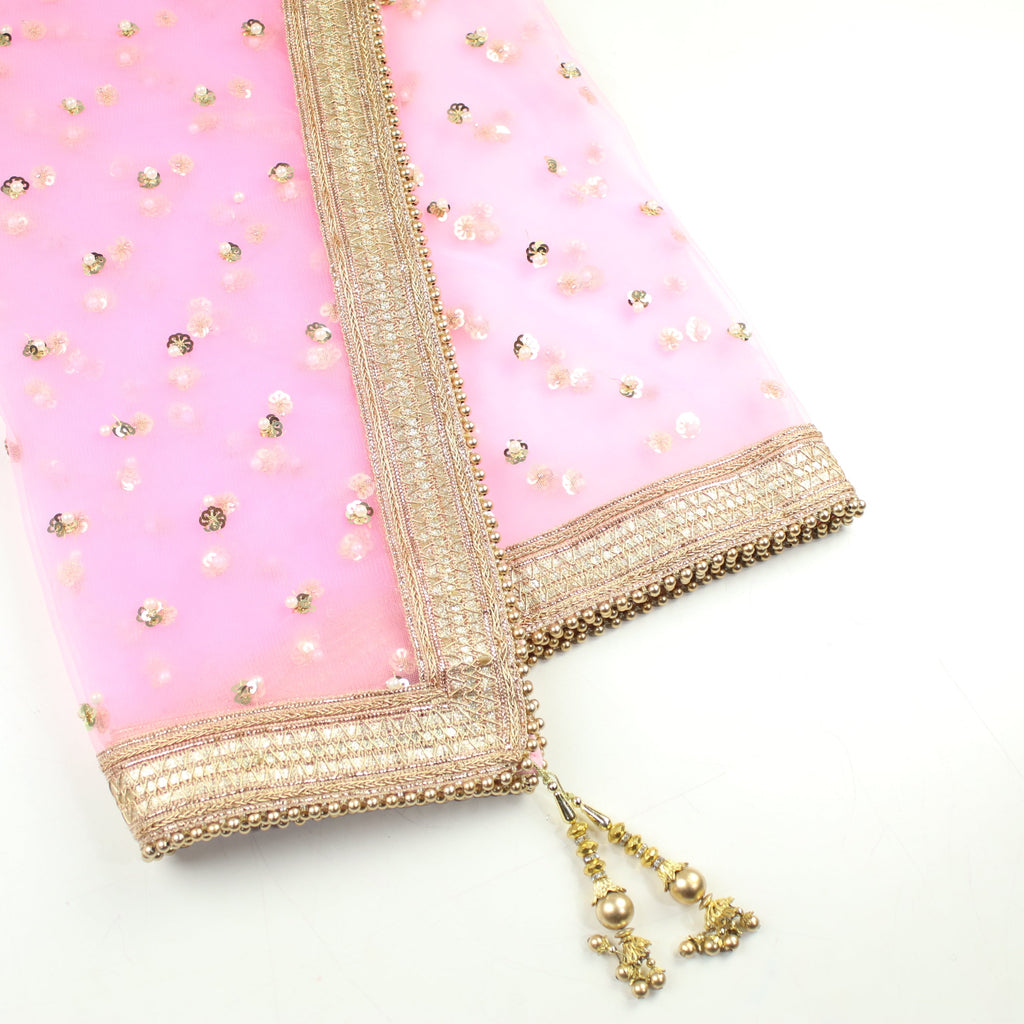THE DONNA DUPATTA - BUBBLEGUM PINK