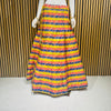 Yellow Navy Pink Multicolour Striped Floral Brocade Lehenga Skirt