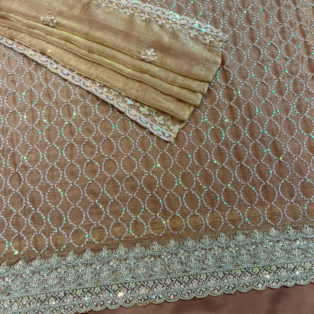 Unstitched Soft Faux Shimmer Silk Suit