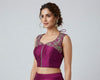 PLUM | FAUX RAW SILK | BLOUSE