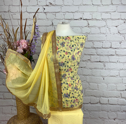 Floral Crepe Print Suit