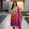 Unstitched Ombré Floral Benarsi Silk Suit