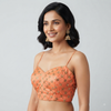 ORANGE | EMBROIDERED SATIN BACKED SILK| BLOUSE