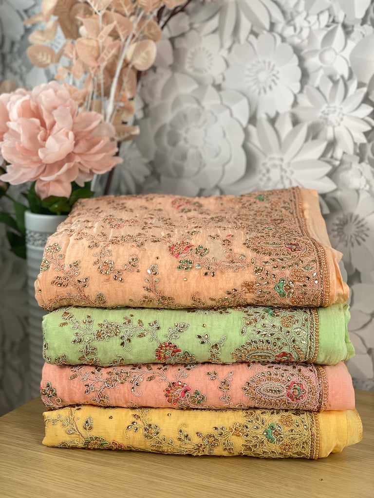 Unstitched Soft Chinnon Silk Suit (A45)