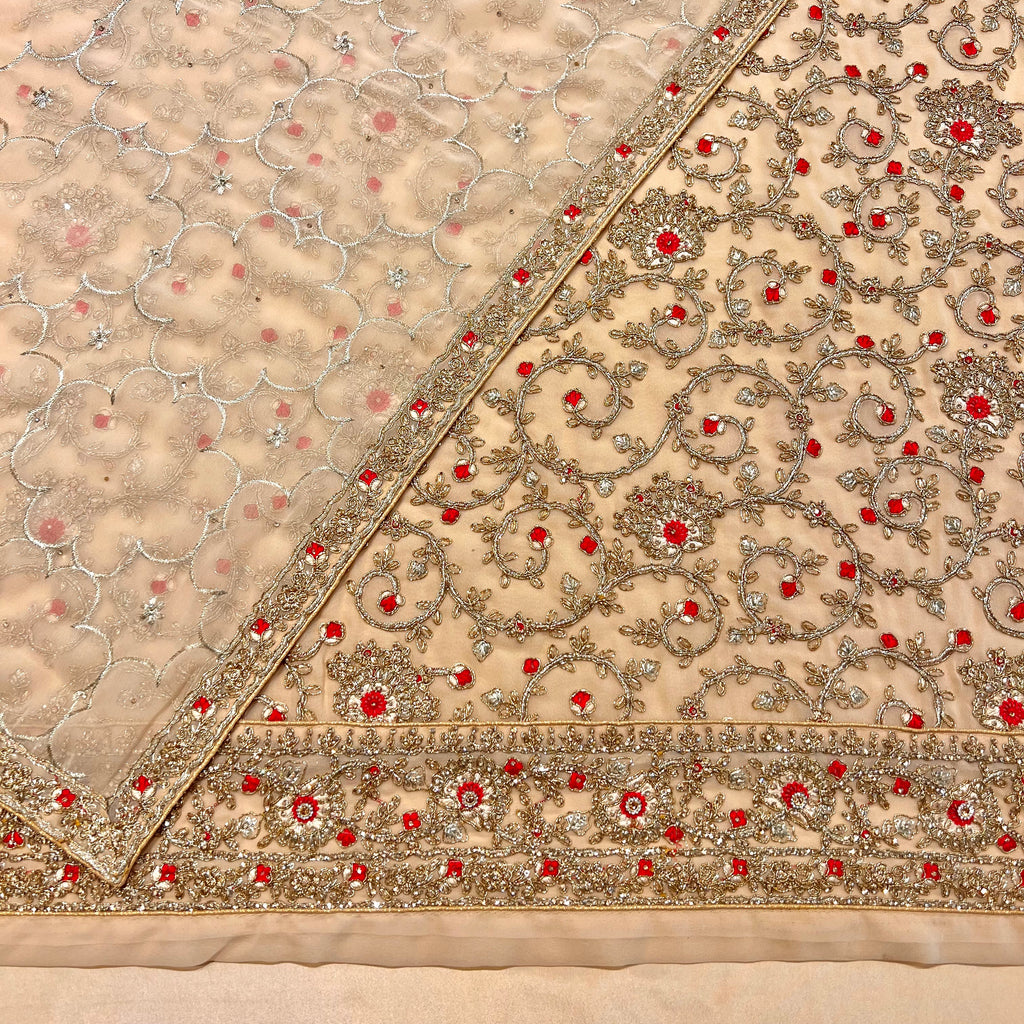 Unstitched Soft Georgette Embroidered Suit