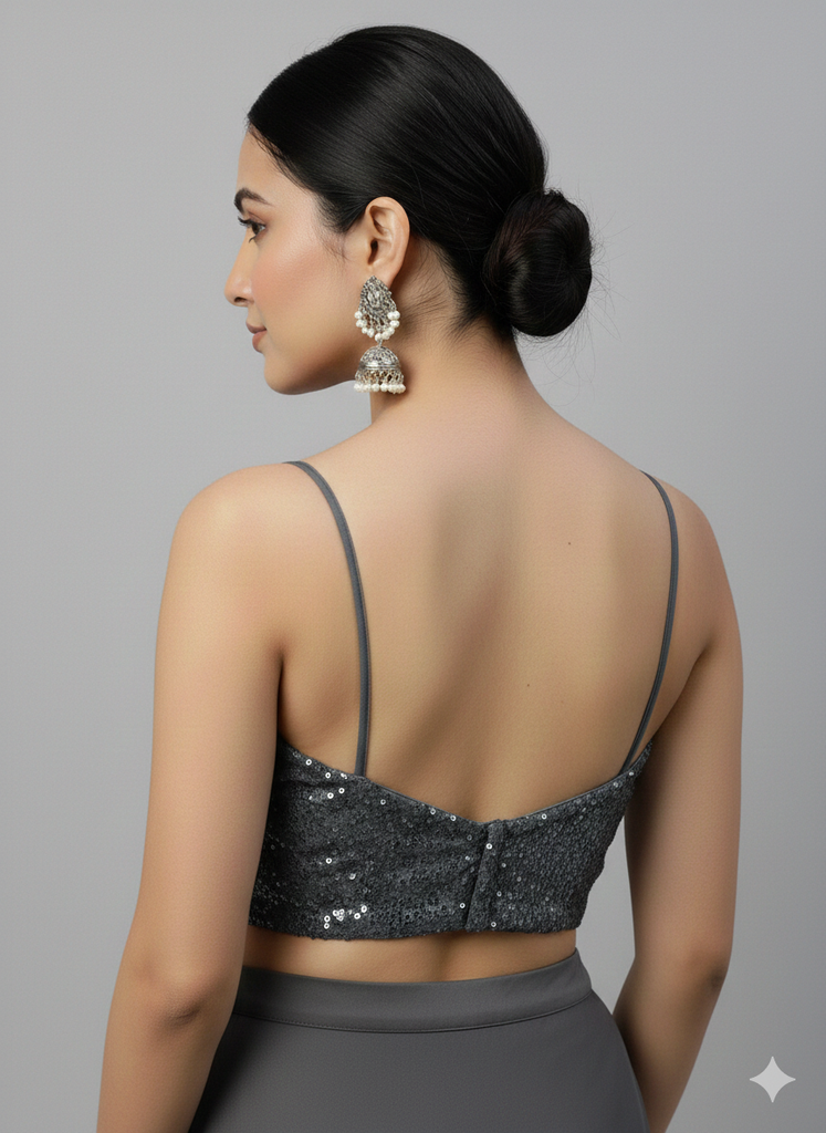 GREY| SEQUIN | BLOUSE