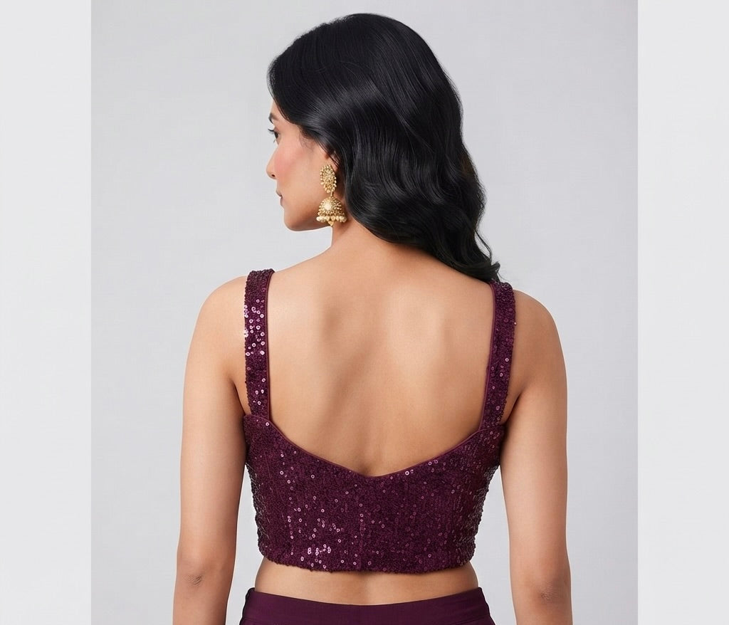 SIENNA | WINE SEQUIN BLOUSE
