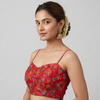 RED | FAUX RAW SILK | BLOUSE
