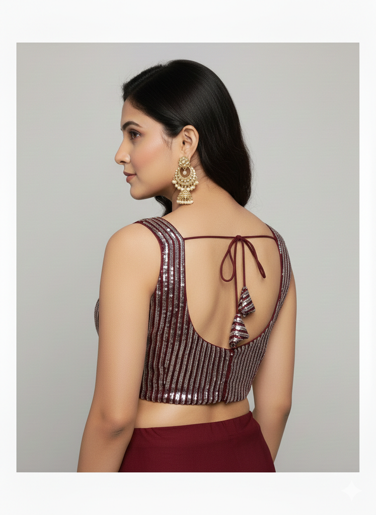 MAROON | SEQUIN BLOUSE