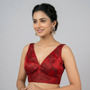RED | BROCADE | BLOUSE