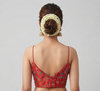 RED | FAUX RAW SILK | BLOUSE
