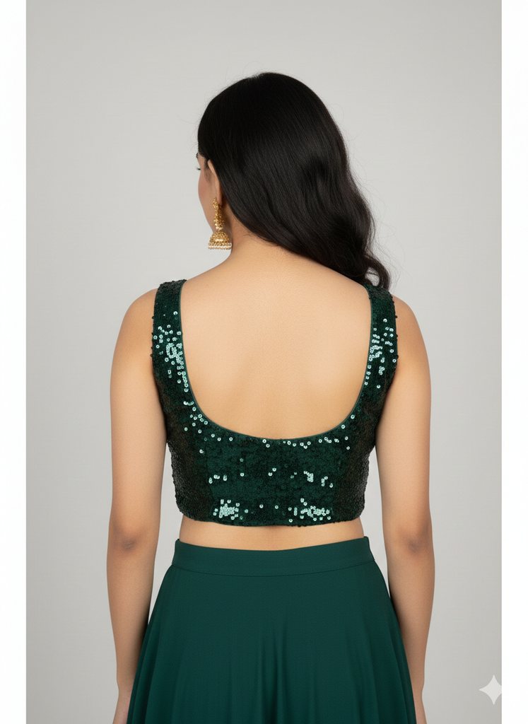 GREEN | SEQUIN BLOUSE