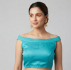 ALIA | AQUA BLUE TAFFETA SILK BLOUSE