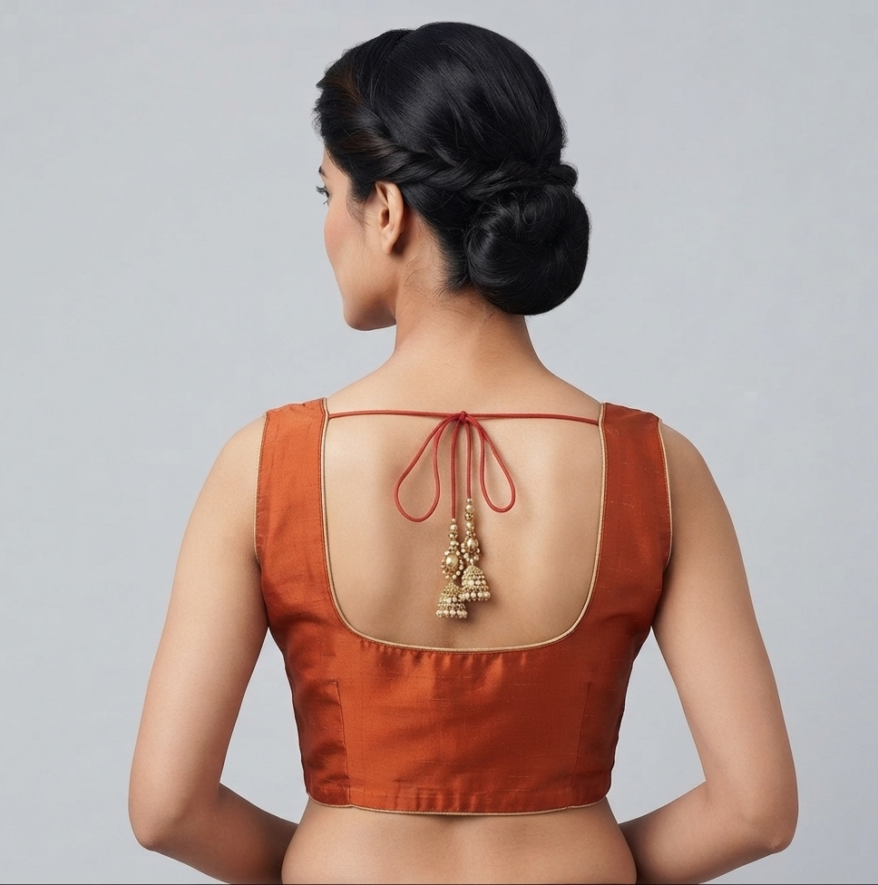 ALIA | BURNT ORANGE TAFFETA SILK | BLOUSE