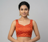 ORANGE | FAUX RAW SILK | BLOUSE