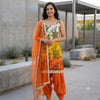 Unstitched Ombré Floral Benarsi Silk Suit