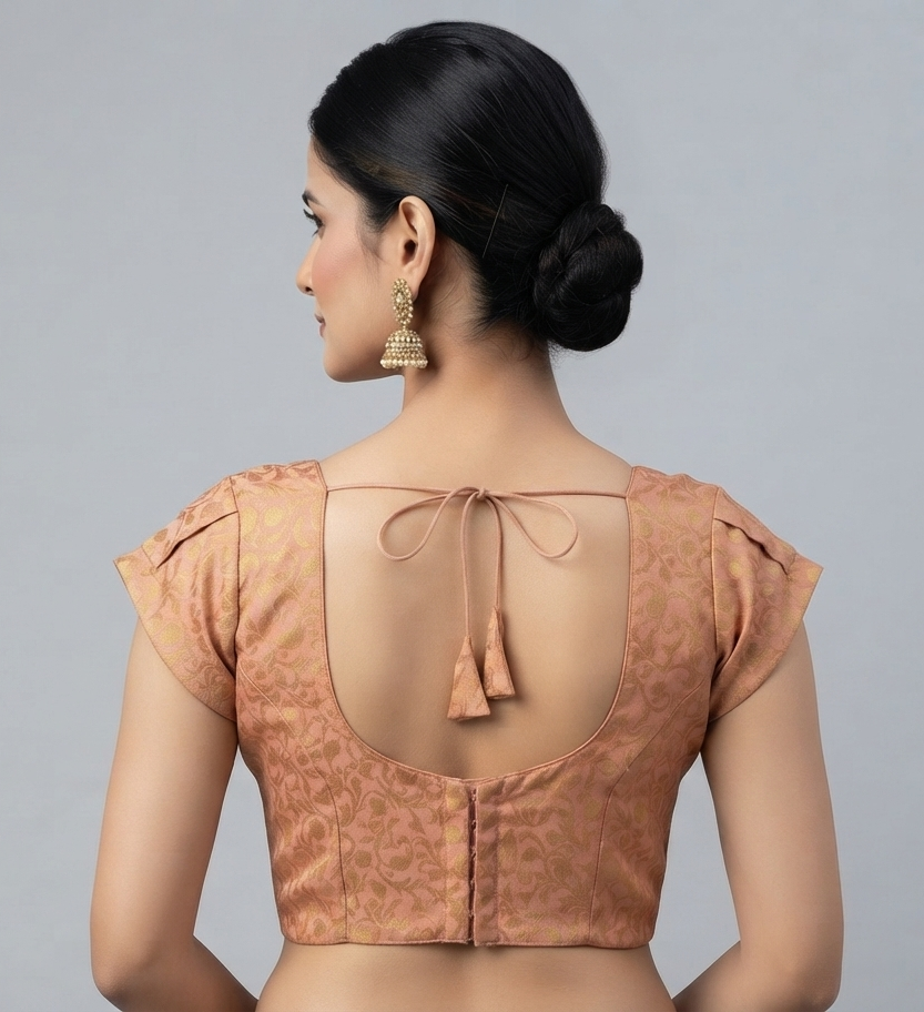 IVY | Peach Banarsi Blouse