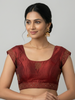 MAROON  | FAUX RAW SILK | BLOUSE