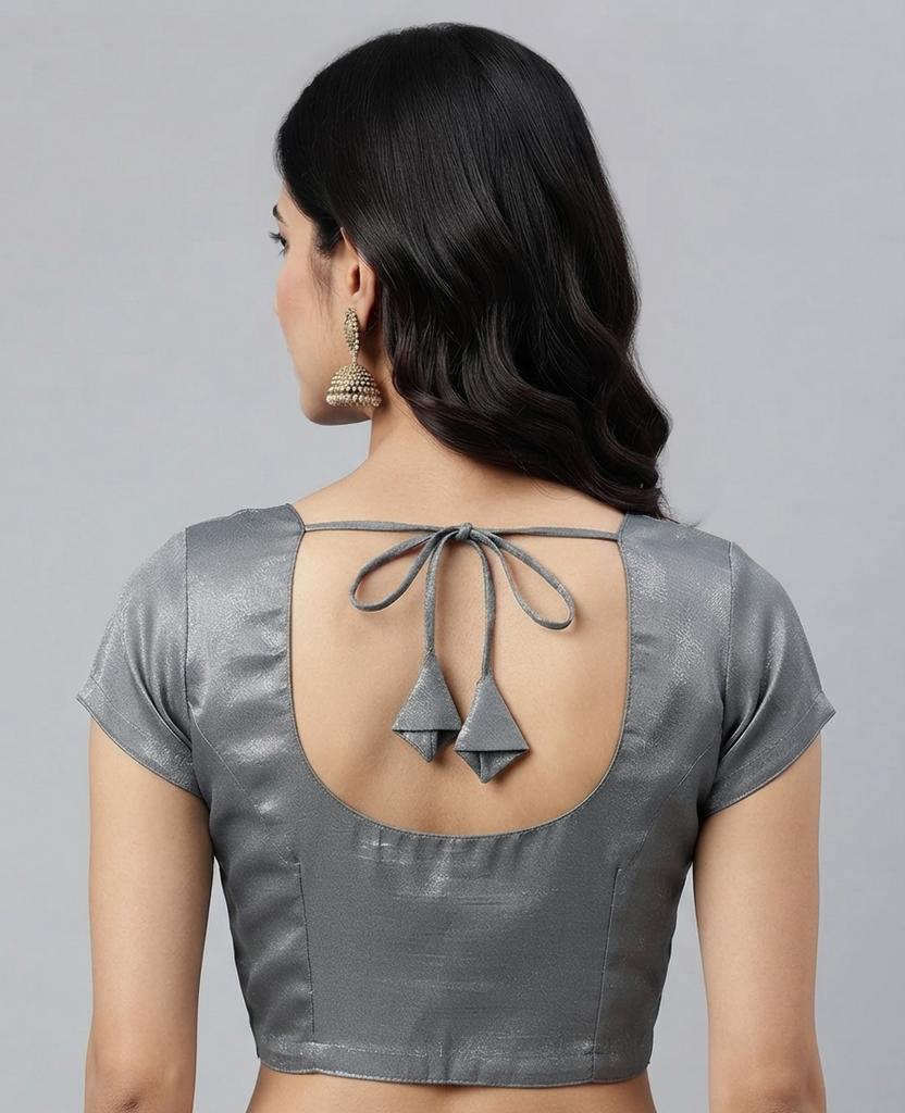 GREY | FAUX SILK| BLOUSE