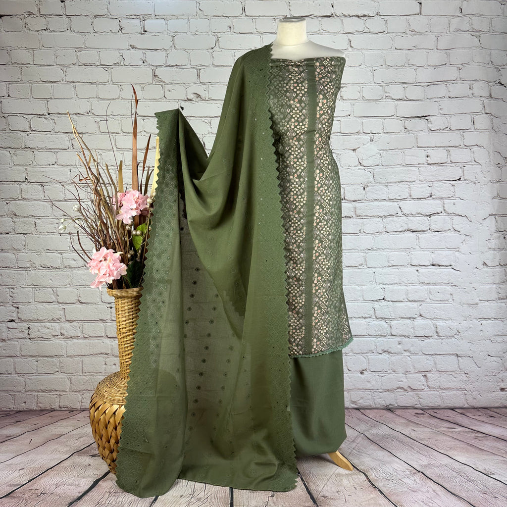 Self Print Floral Garam Suit (V9)