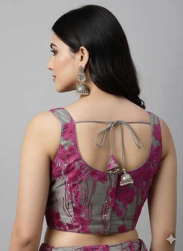 BEIGE|PURPLE | NET | BLOUSE