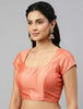 CORAL  | FAUX RAW SILK | BLOUSE