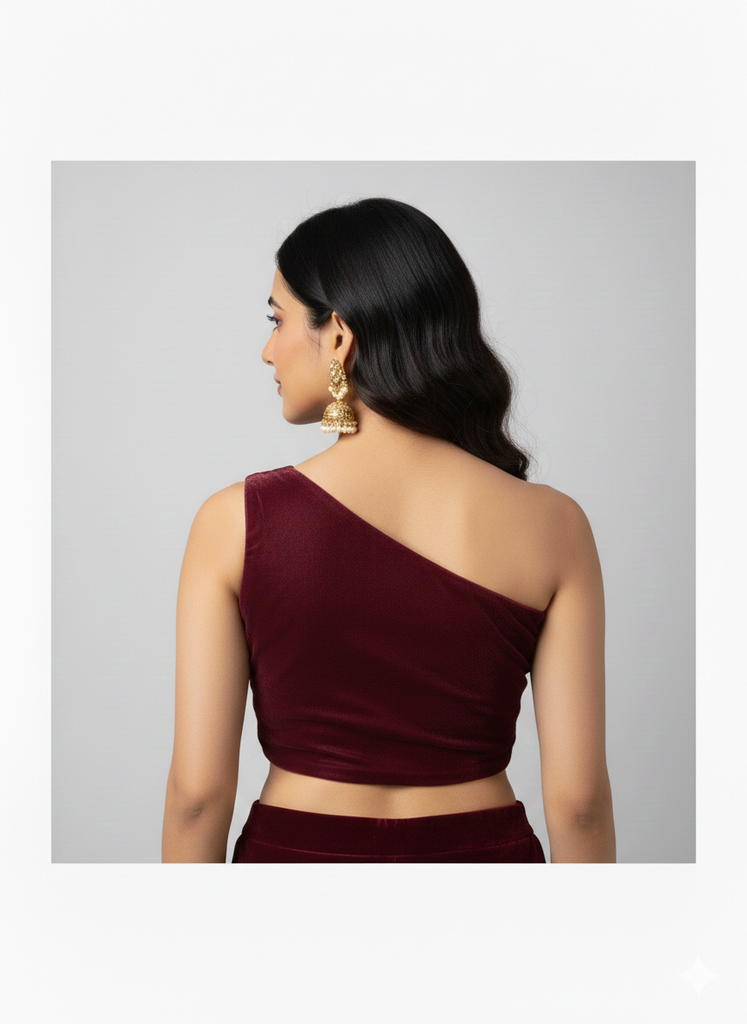 MICRO VELVET | MAROON | BLOUSE