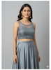 GREY | FAUX SILK| BLOUSE