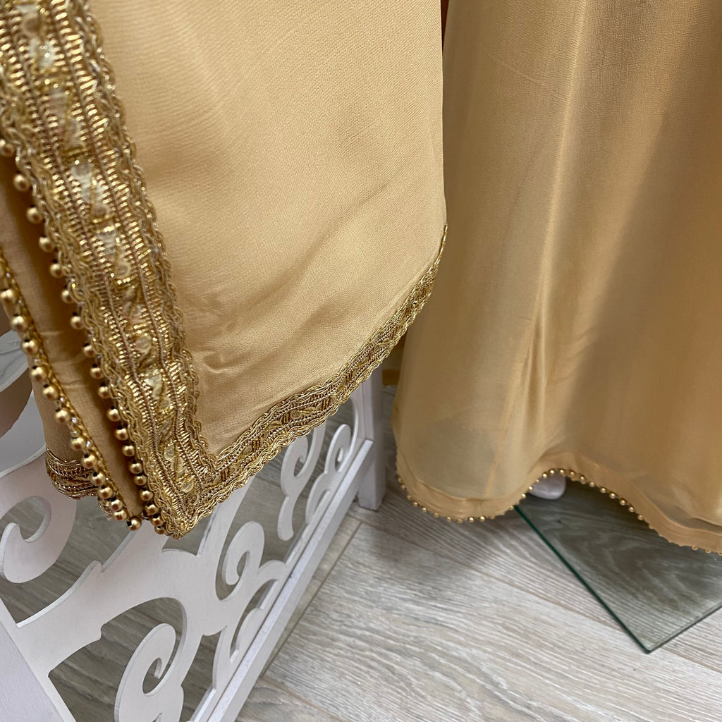 VALENTINA | GOLD PLAIN SHARARA & DUPATTA SET