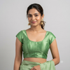 APPLE GREEN | FAUX RAW SILK | BLOUSE