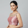 PINK EMBROIDERED NET LACE BLOUSE