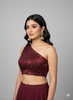 AVAANI | DEEP WINE BROCADE BLOUSE