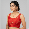 RED | FAUX RAW SILK | BLOUSE
