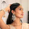 Kundan Effect Statement Earrings & Tikka Set