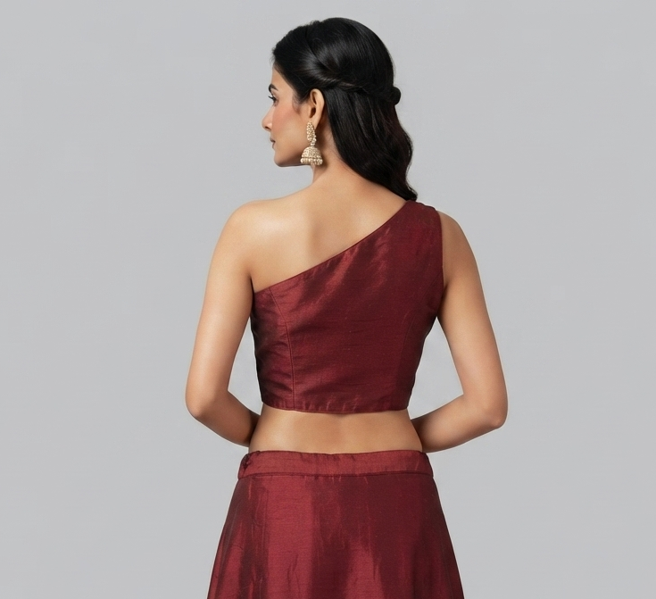 MAROON | FAUX SILK| BLOUSE