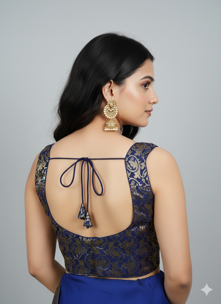 NAVY BLUE | BROCADE | BLOUSE
