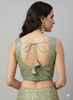 APPLE GREEN | GEORGETTE | MIRROR WORK BLOUSE