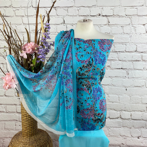 Floral Georgette Print Suit