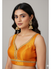 MAYA | YELLOW SEQUIN TRIMMED PLAIN SILK BLOUSE